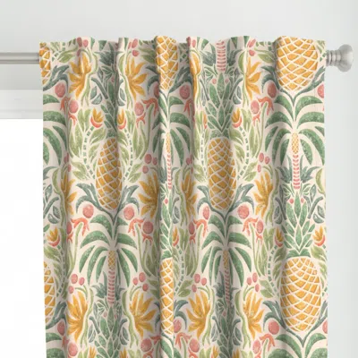 Spoonflower Palms And Pineapples Curtain Panel