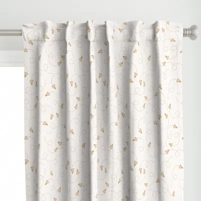 Spoonflower Paper Planes - Cream And Curtain Panel