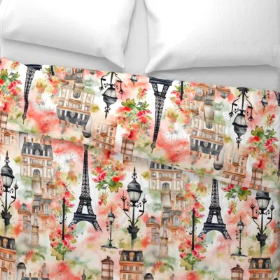 Spoonflower Paris In Watercolor Euro Pillow Sham