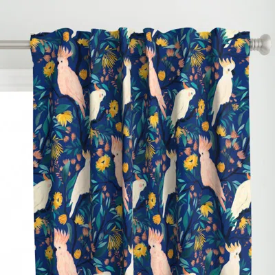 Spoonflower Parrots In A Tree In Curtain Panel In Blue