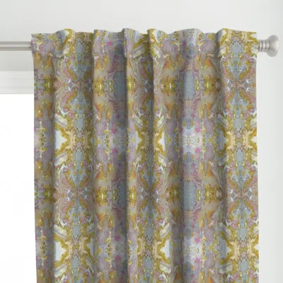 Spoonflower Pastel And Gold Marble 3 Curtain Panel