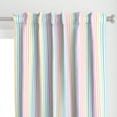 Spoonflower Pastel Rainbow Stripes - Curtain Panel