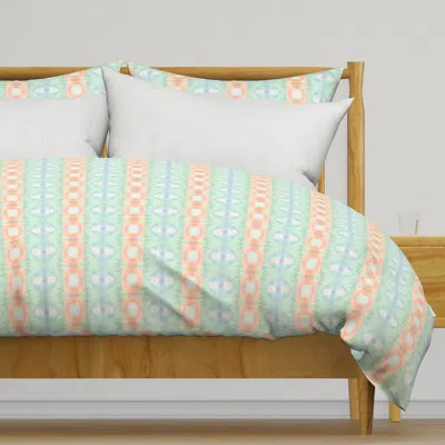 Spoonflower Pastel Summer Dream Coral Mint Duvet Cover