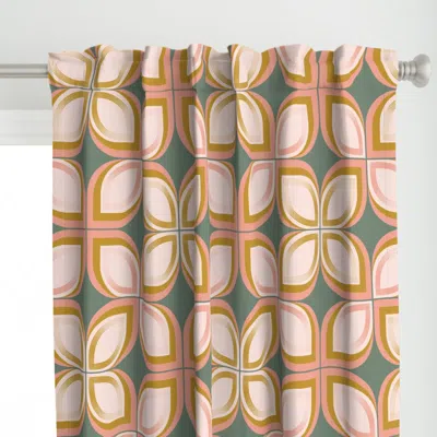 Spoonflower Peach Mustard And Sage Curtain Panel