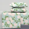 Spoonflower Peachy Hydrangeas On Splash Queen Sheet Set