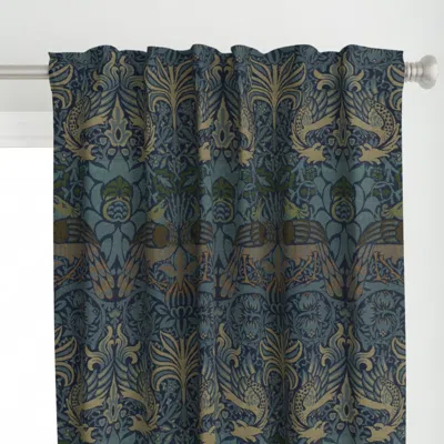 Spoonflower Peacock And Dragon In Curtain Panel