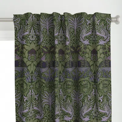 Spoonflower Peacock And Dragon In Curtain Panel