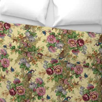 Spoonflower Peacock & Rose King Pillow Sham