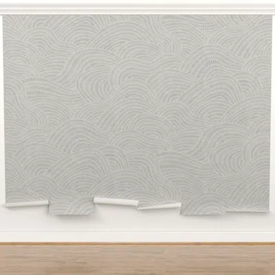 Spoonflower Peel And Stick Wall Mural Modern Abstract Striped Waves - Sw6234 Sw9165