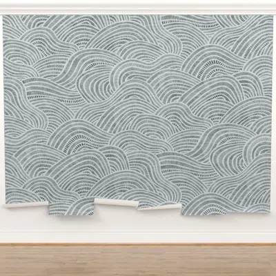 Spoonflower Peel And Stick Wall Mural Modern Abstract Striped Waves - Sw6237 Sw6232