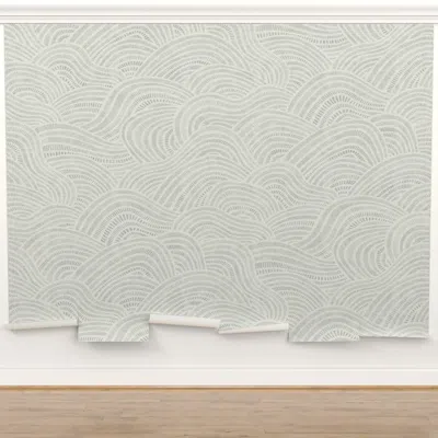 Spoonflower Peel And Stick Wall Mural Modern Abstract Striped Waves - Sw7652 Oc138