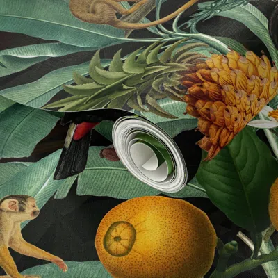 Spoonflower Peel And Stick Wallpaper 14 Exotic Jungle Beauty A Vintage Botanical Pattern Featuring Tropical 2' X