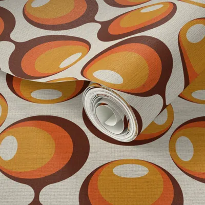 Spoonflower Peel And Stick Wallpaper 1970's Time Warp - Mid Century Mod Magic 2' X 12' Removable
