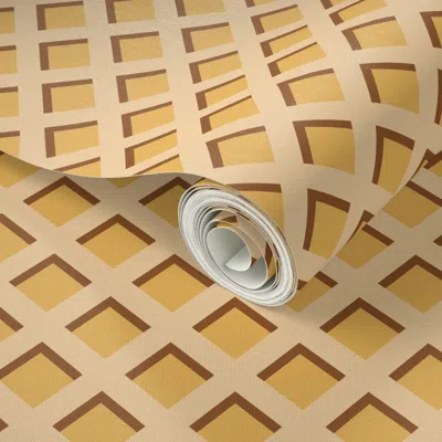 Spoonflower Peel And Stick Wallpaper 2" Ice Cream Waffle Cone 2' X 12' Removable In Brown