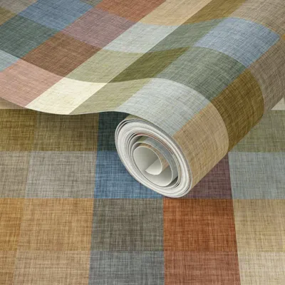 Spoonflower Peel And Stick Wallpaper 2. Plaid For Maximilian Sunflower  Removable