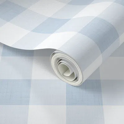 Spoonflower Peel And Stick Wallpaper 34 Fog Gingham Large 2 Inches Buffalo Plaid Vichy Check Checked  Removable