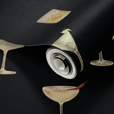 Spoonflower Peel And Stick Wallpaper 4 Cocktails 2' X 12' Removable