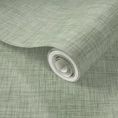 Spoonflower Peel And Stick Wallpaper 42 Sage Linen Texture Light Petal Solids Coordinate Solid Color Faux 2' X 1