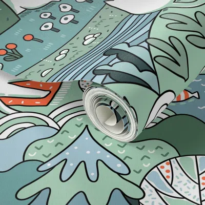 Spoonflower Peel And Stick Wallpaper A Day At The Lake Restores The Soul 2' X 12' Removable