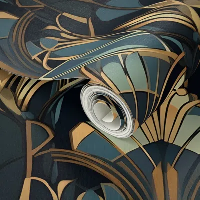 Spoonflower Peel And Stick Wallpaper Abstract Art Deco (l) 2' X 12' Removable