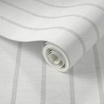 Spoonflower Peel And Stick Wallpaper Aegean Simple Ticking Stripe Grey 2' X 12' Removable In Gray