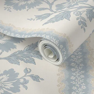 Spoonflower Peel And Stick Wallpaper Alexandra Damask Borrowed Light 2' X 12' Removable