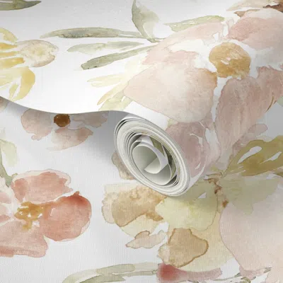Spoonflower Peel And Stick Wallpaper Amelia Floral 2 Jumbo  Removable