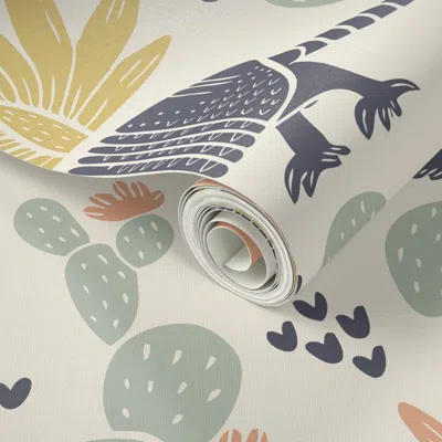 Spoonflower Peel And Stick Wallpaper Armadillo Light Jumbo 2' X 12' Removable