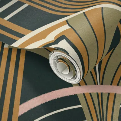 Spoonflower Peel And Stick Wallpaper Art Deco 2' X 12' Removable