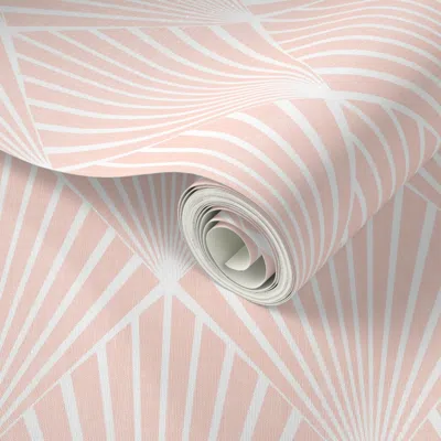 Spoonflower Peel And Stick Wallpaper Art Deco - Blush Texture 2' X 12' Removable