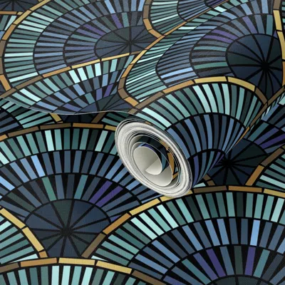 Spoonflower Peel And Stick Wallpaper Art Deco Bugle Beads 2' X 12' Removable