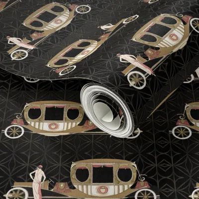 Spoonflower Peel And Stick Wallpaper Art Deco Cars 2' X 12' Removable