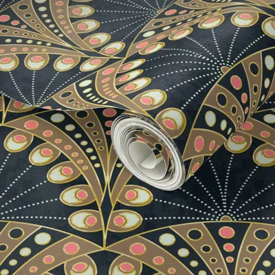 Spoonflower Peel And Stick Wallpaper Art Deco - Élégance Par Excellence - Small Size 2' X 12' Removable In Multi