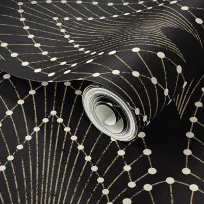 Spoonflower Peel And Stick Wallpaper Art Deco Glam - Black - Large 2' X 12' Removable