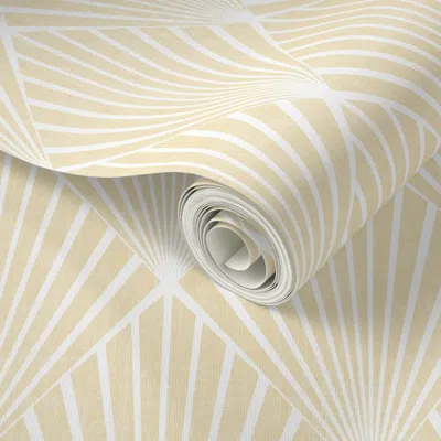 Spoonflower Peel And Stick Wallpaper Art Deco - Gold Yellow - Texture 2' X 12' Removable