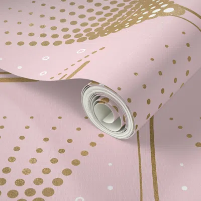 Spoonflower Peel And Stick Wallpaper Art Deco Jazz Bubbly Pink 2' X 12' Removable