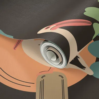 Spoonflower Peel And Stick Wallpaper Art Deco Pelicans 2' X 12' Removable