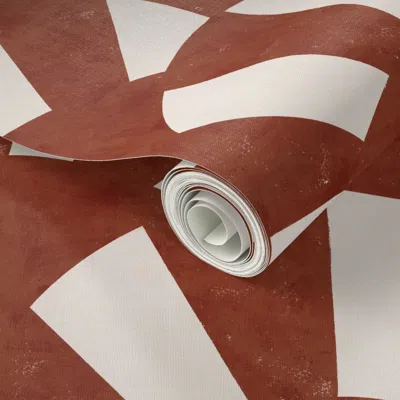 Spoonflower Peel And Stick Wallpaper Art Deco Sculpted Radiance In Burnt Orange 2' X 12' Removable