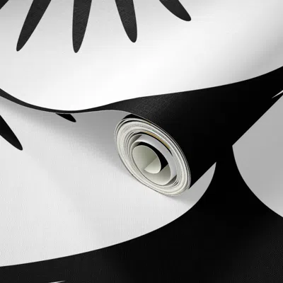Spoonflower Peel And Stick Wallpaper Art Deco Swans - Black On White - 24" Wide Repeat 2' X 12' Removable