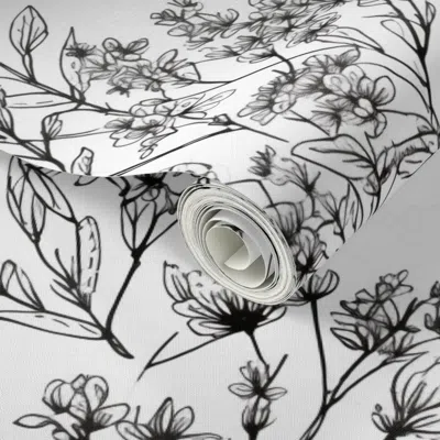 Spoonflower Peel And Stick Wallpaper Babies Breath 2' X 12' Removable