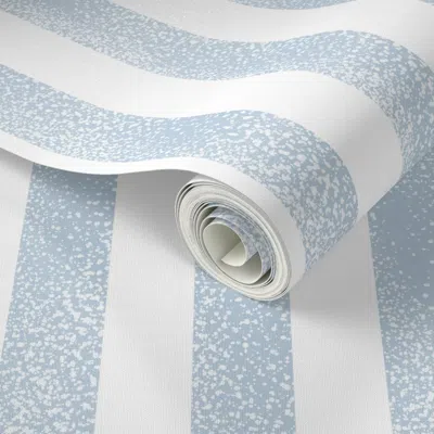 Spoonflower Peel And Stick Wallpaper Baby Boy Blue Stripes Fabric 2' X 12' Removable