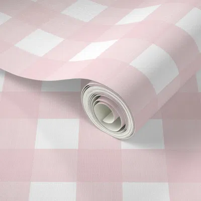 Spoonflower Peel And Stick Wallpaper Ballet Slipper On White Cross Hatch Plaid 2' X 12' Removable