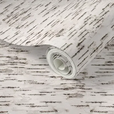 Spoonflower Peel And Stick Wallpaper Birch Bark 2' X 12' Removable