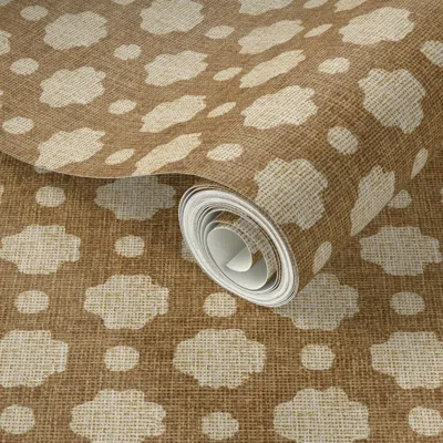 Spoonflower Peel And Stick Wallpaper Biscuit Burlap 2' X 12' Removable In Brown