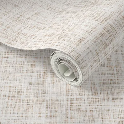 Spoonflower Peel And Stick Wallpaper Bisque Beige Linen 2' X 12' Removable