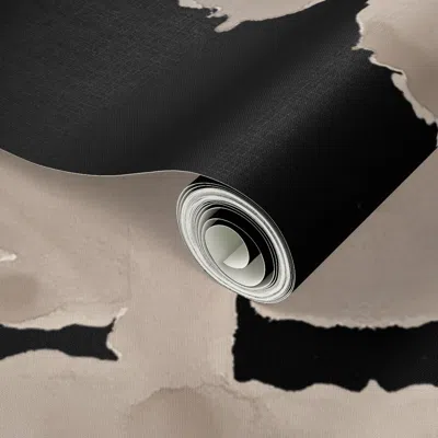 Spoonflower Peel And Stick Wallpaper Black And Tan Blot 2' X 12' Removable