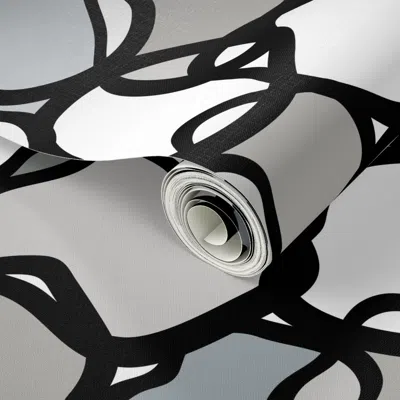 Spoonflower Peel And Stick Wallpaper Black And White Organic Lines And Shapes With Shades Of Grey 2' X 12' Remov