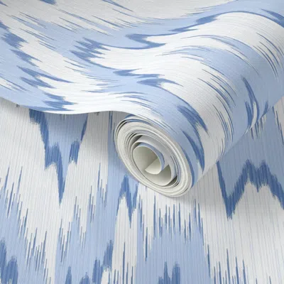 Spoonflower Peel And Stick Wallpaper Blaze Blue And White 2' X 12' Removable