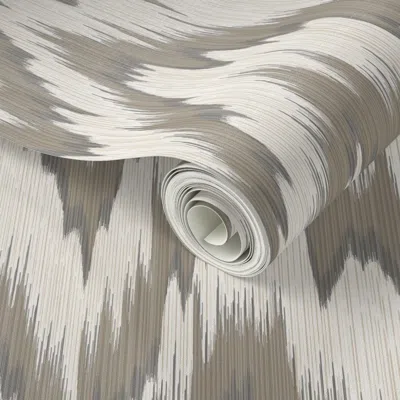 Spoonflower Peel And Stick Wallpaper Blaze Charcoal Brown On Cream 2' X 12' Removable