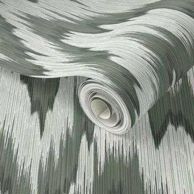 Spoonflower Peel And Stick Wallpaper Blaze Peale Green On Cream 2' X 12' Removable